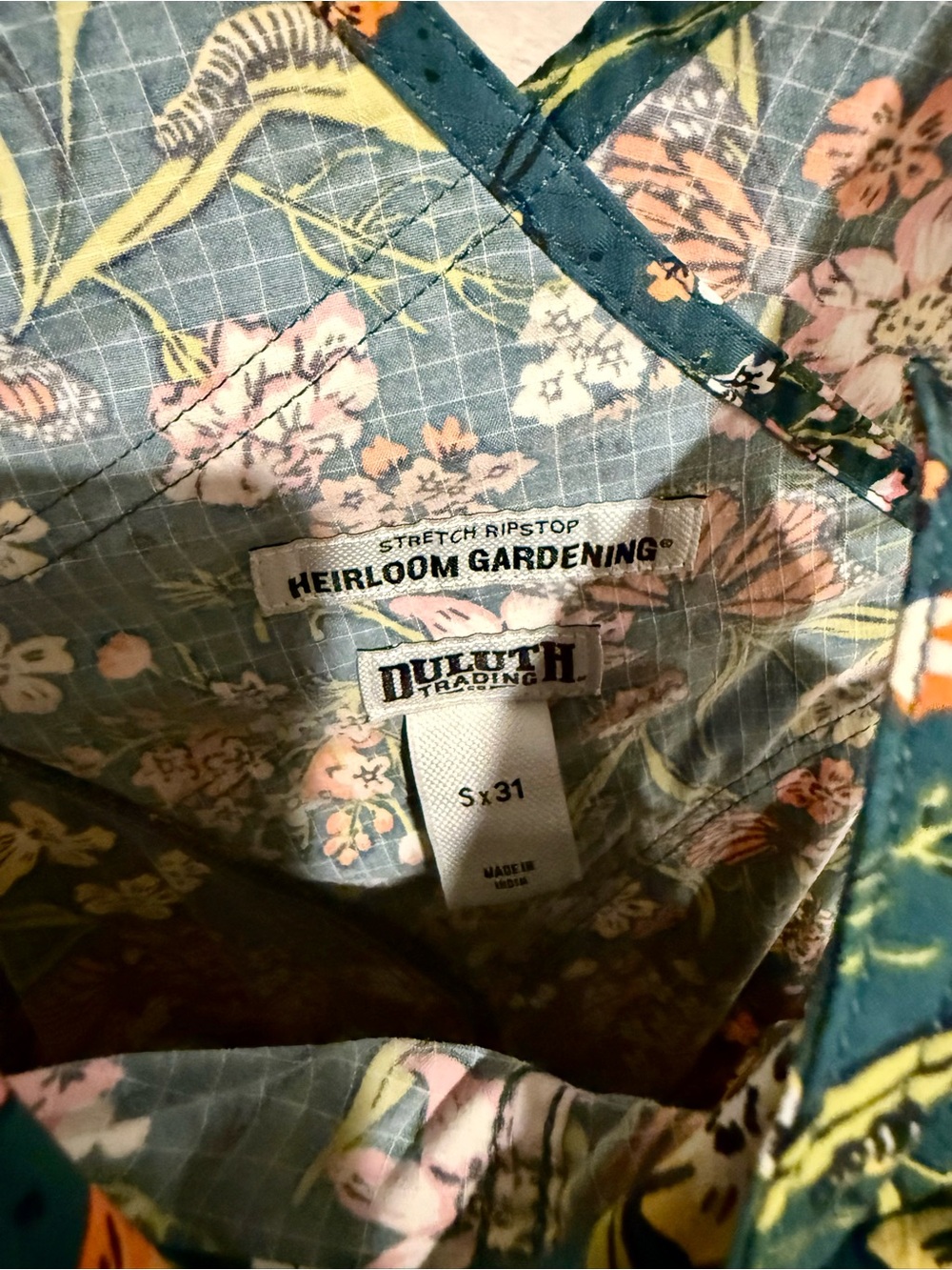 Duluth Trading Co. Heirloom Gardening Overalls in Green Monarchs - Picture 4 of 5